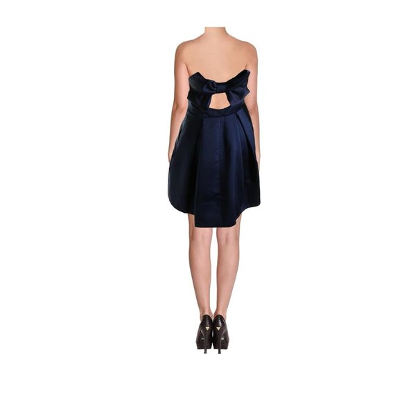 JILL STUART NAVY BLUE SATIN Open Back CUT-OUT BOW Dress! NWT! SIZE 8! - Picture 2 of 3